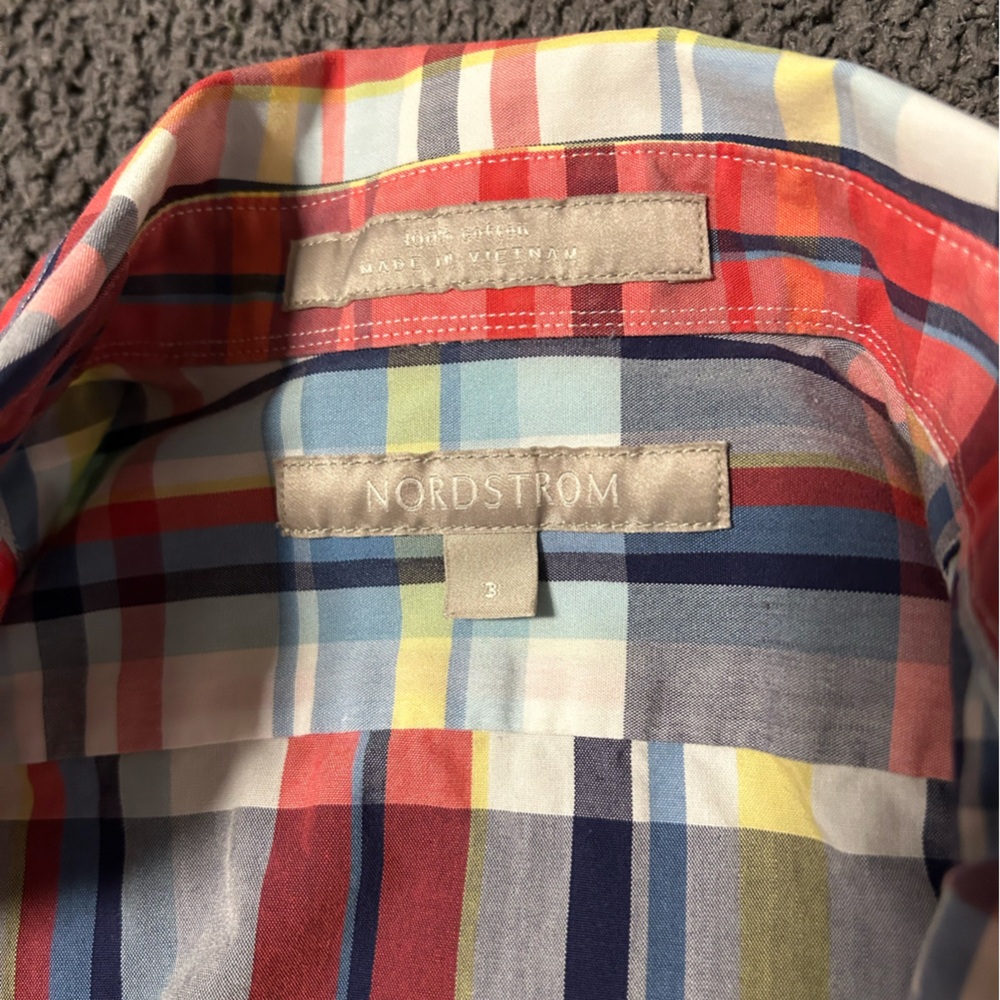 Nordstrom Madras Plaid Button Down Shirt - Picture 3 of 3